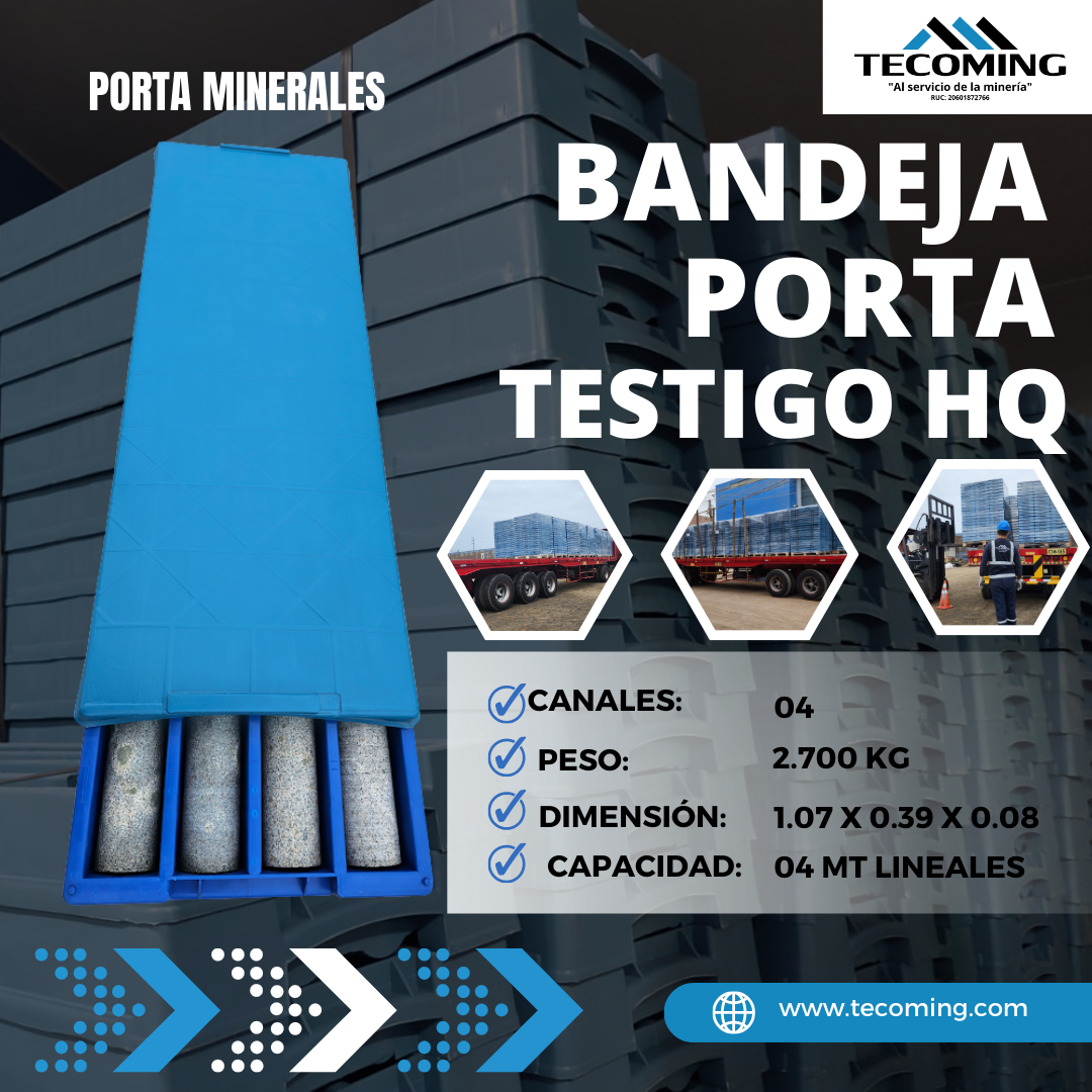 BANDEJA PORTATESTIGO HQ MINERIA TECOMING AREQUIPA